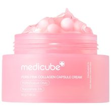 کرم کپسولی کلاژن صورتی PDRN مدی کیوب MEDICUBE PDRN Pink Collagen Capsule Cream 55G